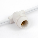 25' White Commercial Grade Stringer 25 Candelabra (e12) Base Sockets