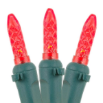 Red LED Icicle Lights on Green Wire 150 Bulbs