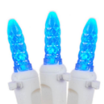 Blue LED Icicle Lights on White Wire 150 Bulbs