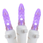 Purple LED Icicle Lights on White Wire 150 Bulbs