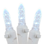 Pure White LED Icicle Lights on White Wire 150 Bulbs