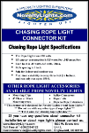 Red/Blue 150 Ft Chasing Rope Light Spools, 3 Wire 120v 1/2"