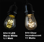 Warm White S14 LED Medium Base e26 Bulbs w/ 9 LEDs - 25pk