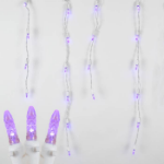 Purple LED Icicle Lights on White Wire 150 Bulbs