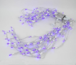 Purple LED Icicle Lights on White Wire 150 Bulbs