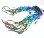 Multi (assorted) LED Icicle Lights on Green Wire 150 Bulbs