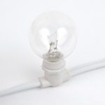 25' White Commercial Grade Stringer 25 Candelabra (e12) Base Sockets