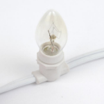 25' White Commercial Grade Stringer 25 Candelabra (e12) Base Sockets