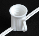 100 G50 Globe Light String Set with Red Bulbs on White Wire