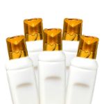 20 LED Battery Operated Lights Amber Orange White Wire