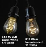 Pure White S14 LED Medium Base e26 Bulbs w/ 9 LEDs - 25pk