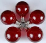100 G50 Globe Light String Set with Red on Green Wire