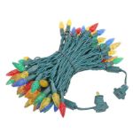 Multi 100 LED C6 Strawberry Mini Lights Commercial Grade Green Wire