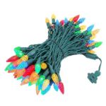 Multi 100 LED C6 Strawberry Mini Lights Commercial Grade Green Wire