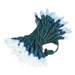 Pure White 100 LED C6 Strawberry Mini Lights Commercial Grade Green Wire