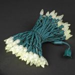 Warm White 100 LED C6 Strawberry Mini Lights Commercial Grade Green Wire