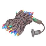 50 LED Multi LED Christmas Lights 11' Long on Brown Wire