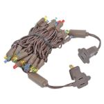 50 LED Multi LED Christmas Lights 11' Long on Brown Wire