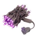 50 LED Pink LED Christmas Lights 11' Long on Brown Wire