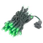 50 LED Green LED Christmas Lights 11' Long on Black Wire