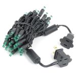 50 LED Green LED Christmas Lights 11' Long on Black Wire