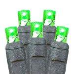 50 LED Green LED Christmas Lights 11' Long on Black Wire