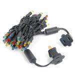50 LED Multi LED Christmas Lights 11' Long on Black Wire