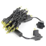 50 LED Yellow LED Christmas Lights 11' Long on Black Wire