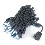 Commercial Grade Wide Angle 100 LED Pure White 34' Long Black Wire