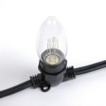 5 Pack Red Smooth Glass C9 LED Bulbs