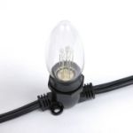 5 Pack Yellow Smooth Glass C9 LED Bulbs