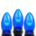 Blue Smooth Glass C9 LED Bulbs - 25pk