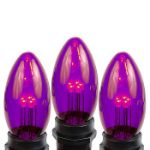 Purple Smooth Glass C9 LED Bulbs - 25pk