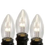 Warm White Smooth Glass C9 LED Bulbs - 25pk