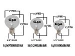 25 G30 Globe Light String Set with Orange Satin Bulbs on Brown Wire
