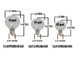 100 G30 Globe String Light Set with Blue Satin Bulbs on Green Wire