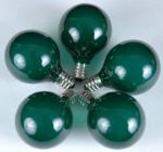 100 G40 Globe String Light Set with Green Bulbs on Black Wire