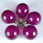 100 G40 Globe String Light Set with Purple Bulbs on Black Wire