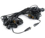 25 LED S14 Warm White Commercial Grade Light String Set on 37.5' of Black Wire 