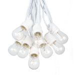 25 Clear S14 Commercial Grade Light String Set on 37.5' of White Wire 
