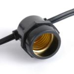 50 Clear S14 Commercial Grade Light String Set on 100' of Black Wire 