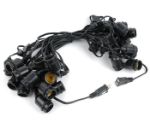 15 LED S14 Warm White Commercial Grade Suspended Light String Set on 48' of Black Wire 