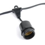 25 Clear S14 Commercial Grade Suspended Light String Set on 37.5' of Black Wire 