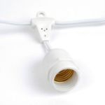 25 Clear S14 Commercial Grade Suspended Light String Set on 37.5' of White Wire 