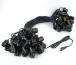 50 LED S14 Warm White Commercial Grade Suspended Light String Set on 100' of Black Wire