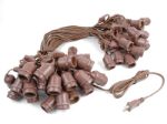 50 LED S14 Warm White Commercial Grade Suspended Light String Set on 100' of Brown Wire 