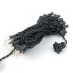 Black Wire Clear Christmas Mini Lights 50 Light 25 Feet Long