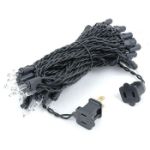 Black Wire Clear Christmas Mini Lights 50 Light 25 Feet Long