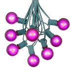 100 G40 Globe String Light Set with Purple Bulbs on Green Wire