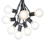 100 G50 Globe Light String Set with Frosted Bulbs on Black Wire